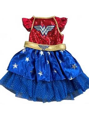 Wonder Woman DC Comics Baby Girl Superhero Costume Size 3T/4T Dress & Belt only